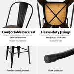 Metal Bar Stools Wooden Seat Retro Counter Stool