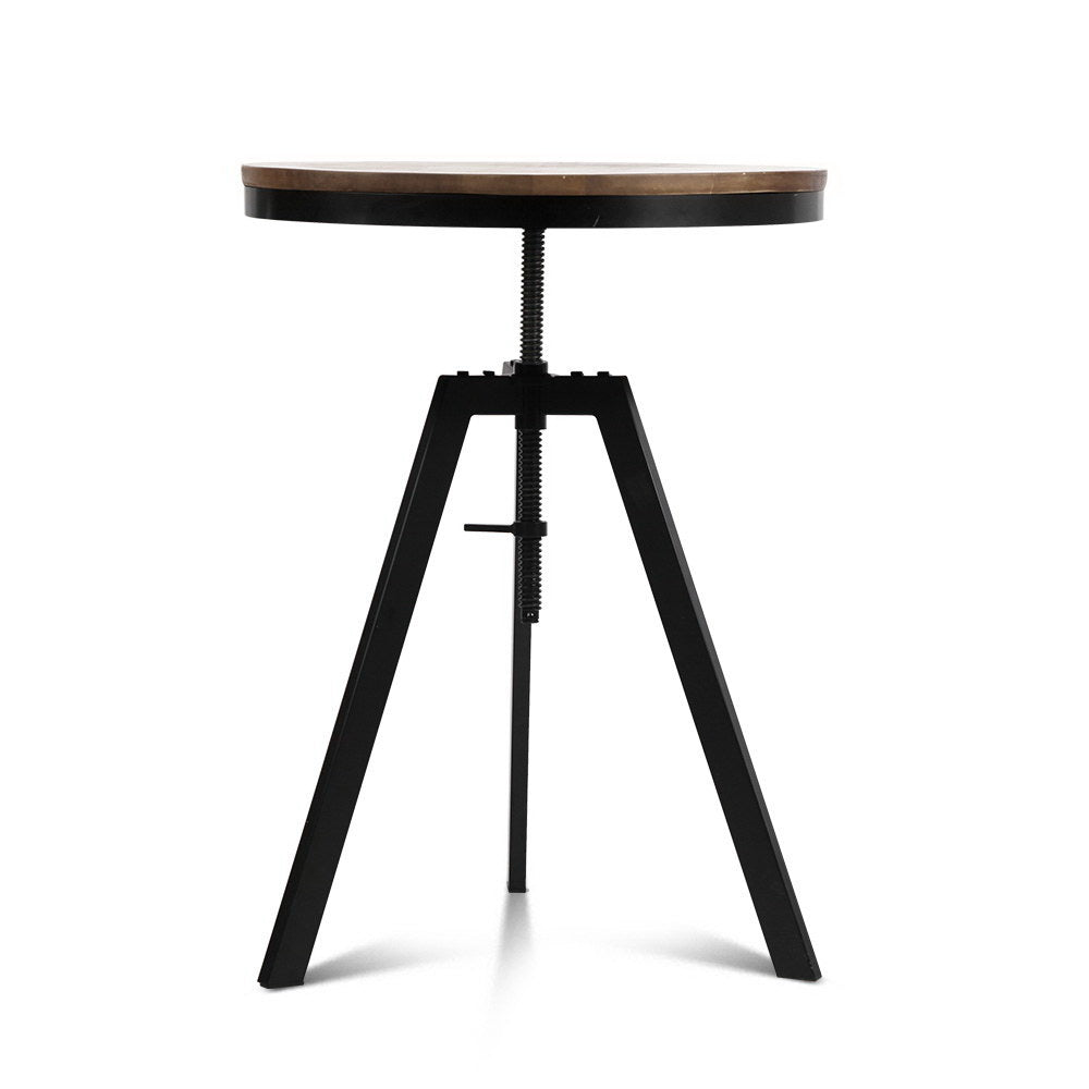 Bar Table 67-86Cm Height Round Brown