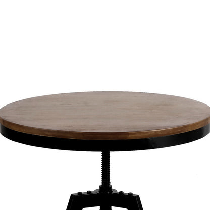 Bar Table 67-86Cm Height Round Brown