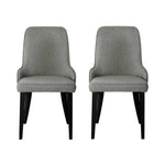 Dining Chairs Set Of 2 Linen Fabric Grey