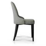 Dining Chairs Set Of 2 Linen Fabric Grey