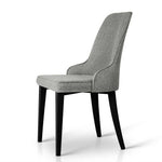 Dining Chairs Set Of 2 Linen Fabric Grey