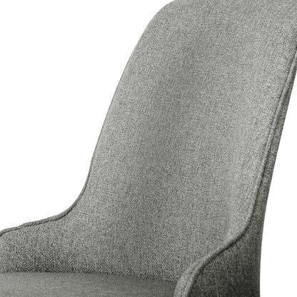 4x Grey Linen Dining Chairs Set Modern Fabric Kitchen Chairs Upholstered