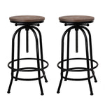 2X Bar Stools Adjustable Wood Chairs