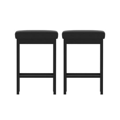 2x Metal Bar Stools PU Seat Dining Counter Chairs