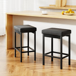 Metal Bar Stools PU Seat Dining Counter Chairs