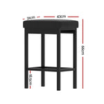 Metal Bar Stools PU Seat Dining Counter Chairs