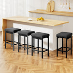 Metal Bar Stools PU Seat Dining Counter Chairs