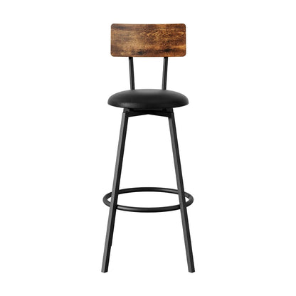 Industrial Bar Stools Leather Upholstered 38x38x99cm