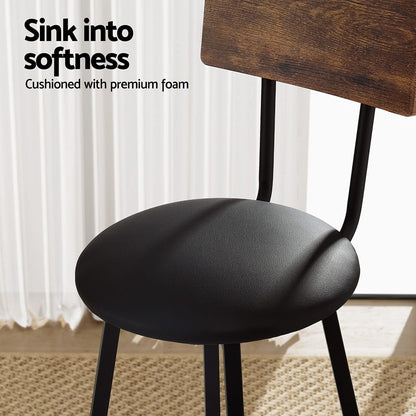 Industrial Bar Stools Leather Upholstered 38x38x99cm