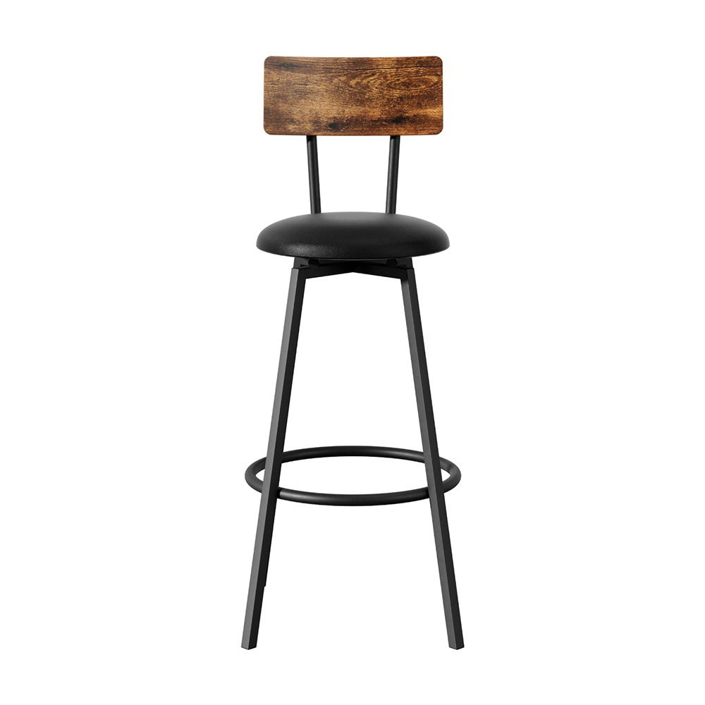 4X Industrial Bar Stools Upholstered Counter Chairs Steel Frame Anti-Scratch