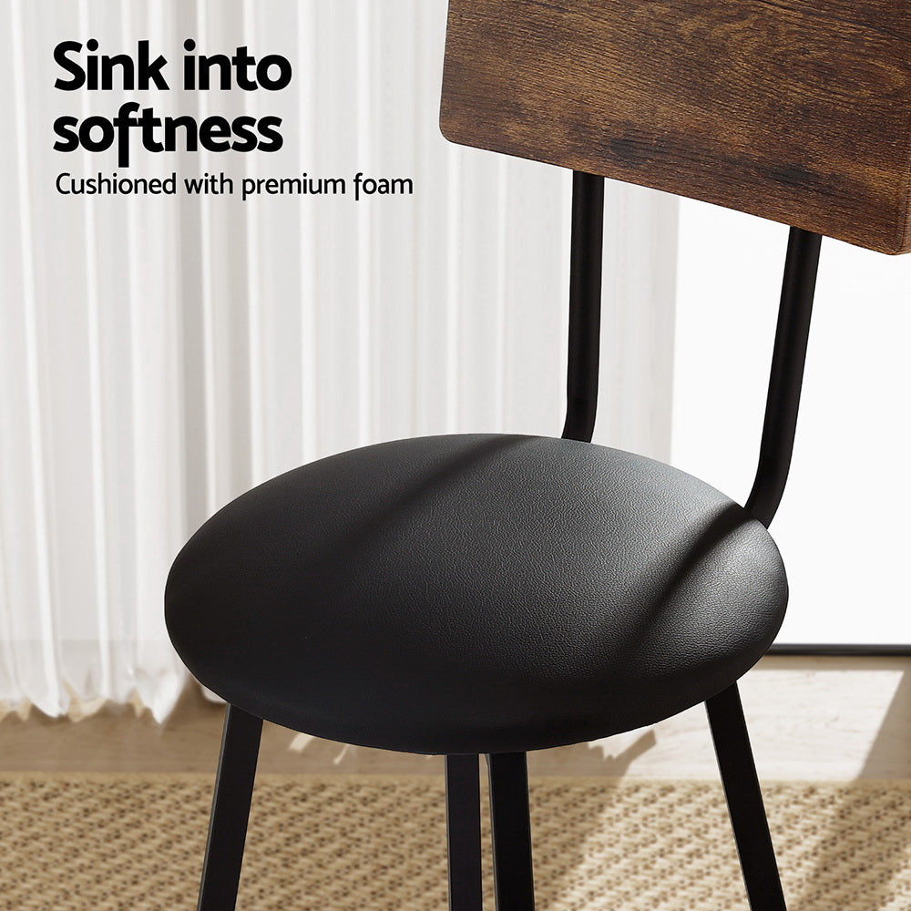 4X Industrial Bar Stools Upholstered Counter Chairs Steel Frame Anti-Scratch