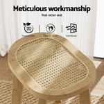 2x Bar Stools Bamboo Rattan Stool Counter Chair Kitchen Barstools