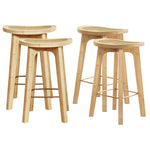 4X Bar Stools Bamboo Rattan Stool Counter Chair Kitchen Barstools