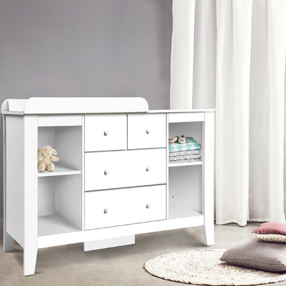 Baby Changing Table Diaper Station Drawers Chest Cabinet Nursery Furniture