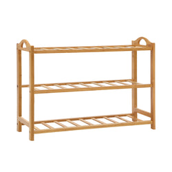 Stylish Bamboo Shoe Rack - 3-Tier 9 Pairs