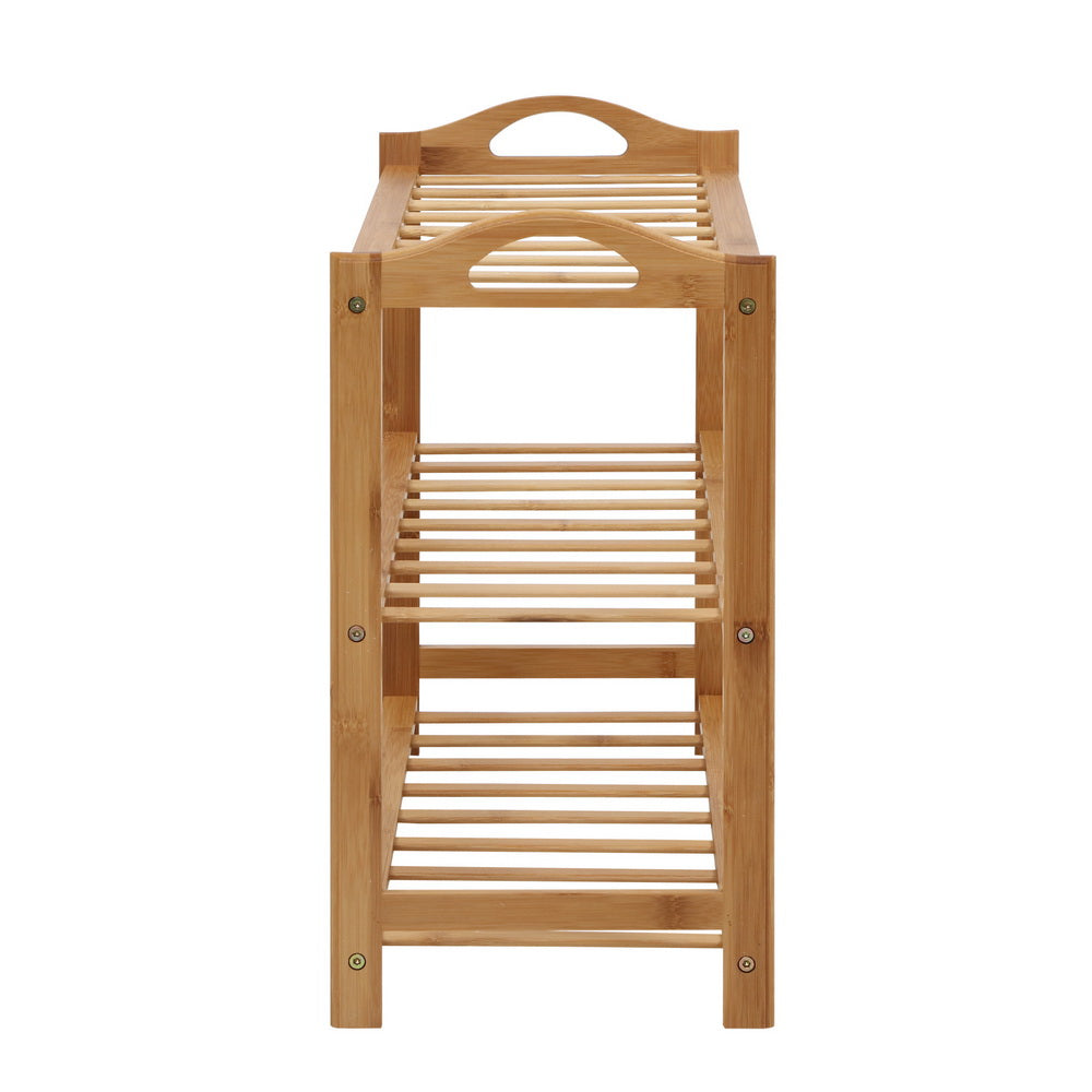Stylish Bamboo Shoe Rack - 3-Tier 9 Pairs