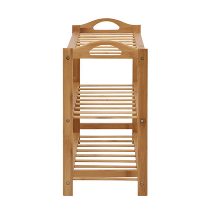Stylish Bamboo Shoe Rack - 3-Tier 9 Pairs