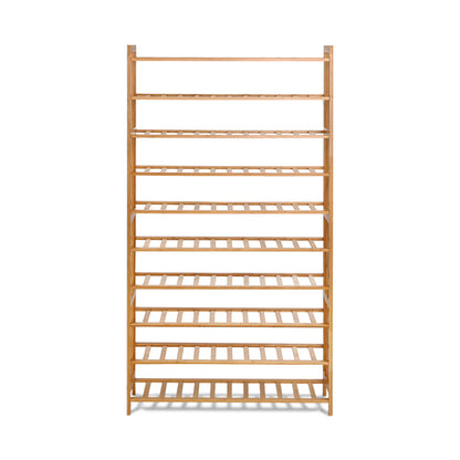 Shoe Rack Cabinet Bamboo 10-tier 50 Pairs