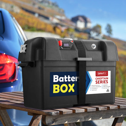 Battery Box 12V Camping Portable Deep Cycle AGM Universal Large USB Cig