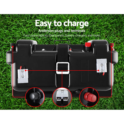 Battery Box 12V Camping Portable Deep Cycle AGM Universal Large USB Cig