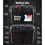 140Ah Deep Cycle Battery & Battery Box 12V AGM Marine Sealed Power Solar Caravan 4WD Camping