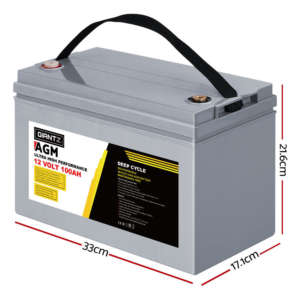 Deep Cycle Battery 120Ah/100Ah Sealed Power Portable Solar X2
