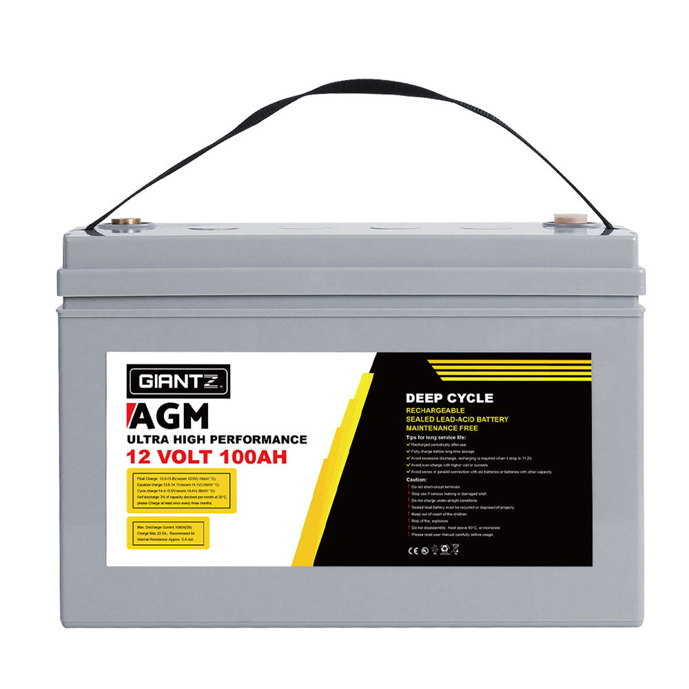 Deep Cycle Battery 120Ah/100Ah Sealed Power Portable Solar X2