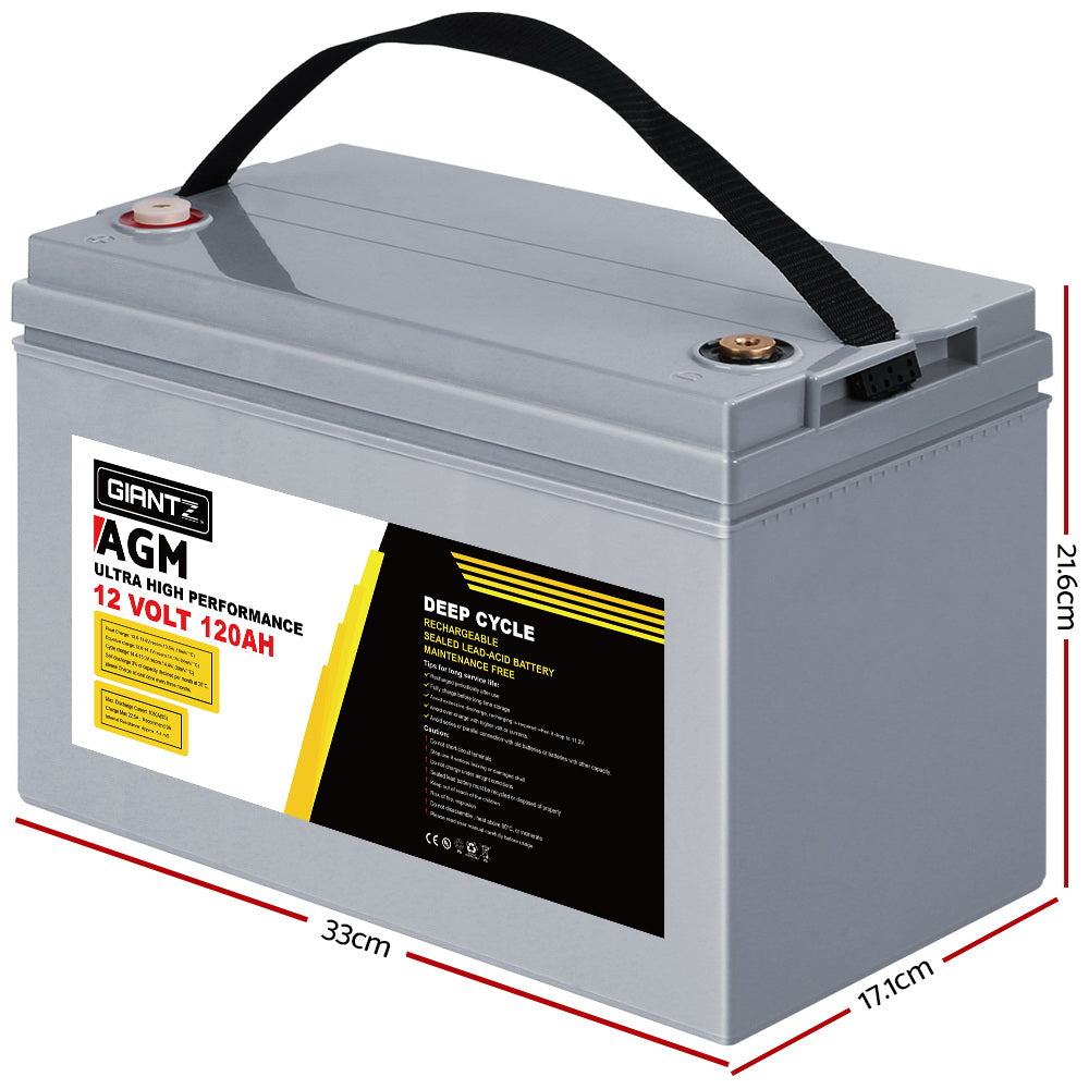 Deep Cycle Battery 12V 120Ah Box Portable Solar Caravan Camping