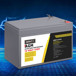 AGM Battery 12V 15Ah Deep Cycle Box Portable Solar Caravan Camping