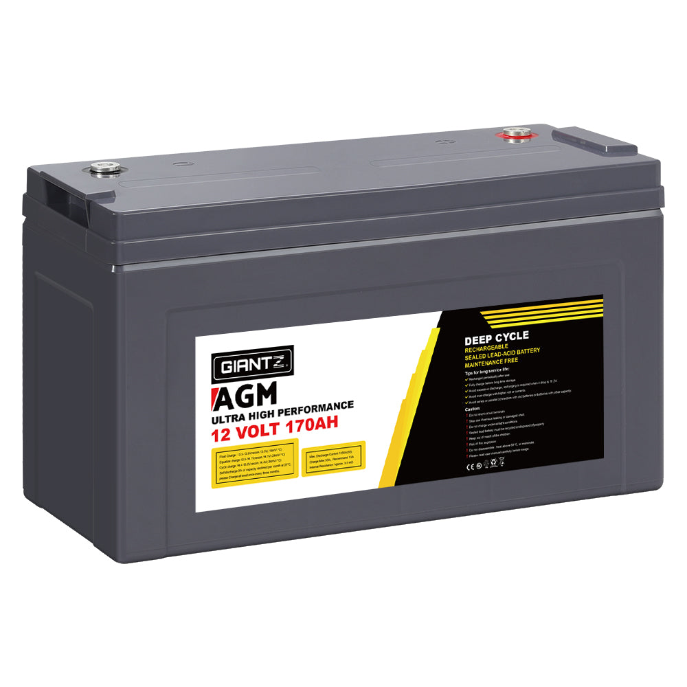 Deep Cycle Battery 12V 170Ah Box Portable Solar Caravan Camping