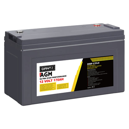 Deep Cycle Battery 12V 170Ah Box Portable Solar Caravan Camping
