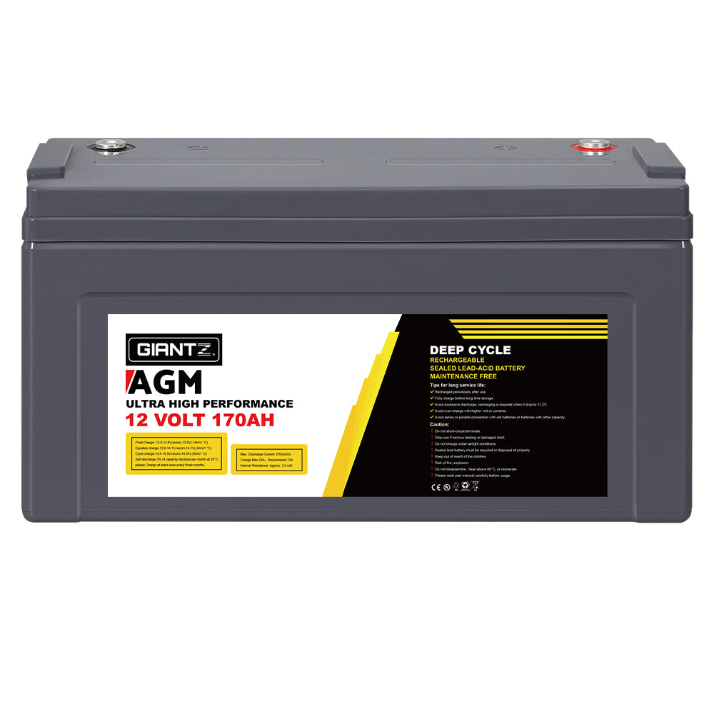 Deep Cycle Battery 12V 170Ah Box Portable Solar Caravan Camping