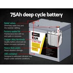 Deep Cycle Battery 12V 75Ah X2 Box Portable Solar Caravan Camping
