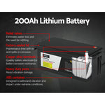 Long-Lasting 200AH LiFePO4 Battery for 4WD Solar Camping
