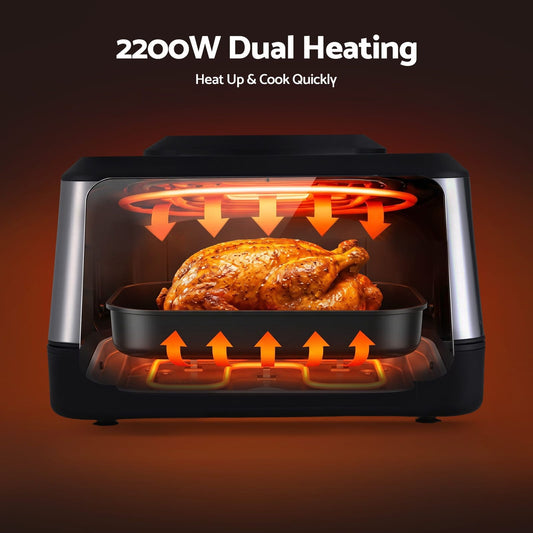 Electric BBQ Grill Air Fryer 8L 33.9x23cm