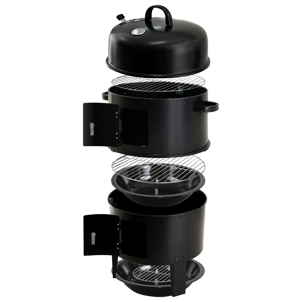 Bbq Grill 3-In-1 Charcoal Smoker