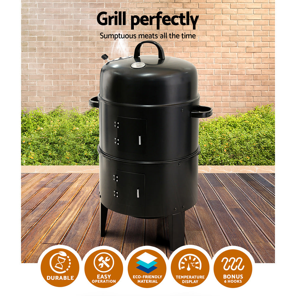 Bbq Grill 3-In-1 Charcoal Smoker