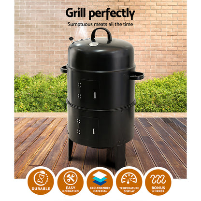 Bbq Grill 3-In-1 Charcoal Smoker