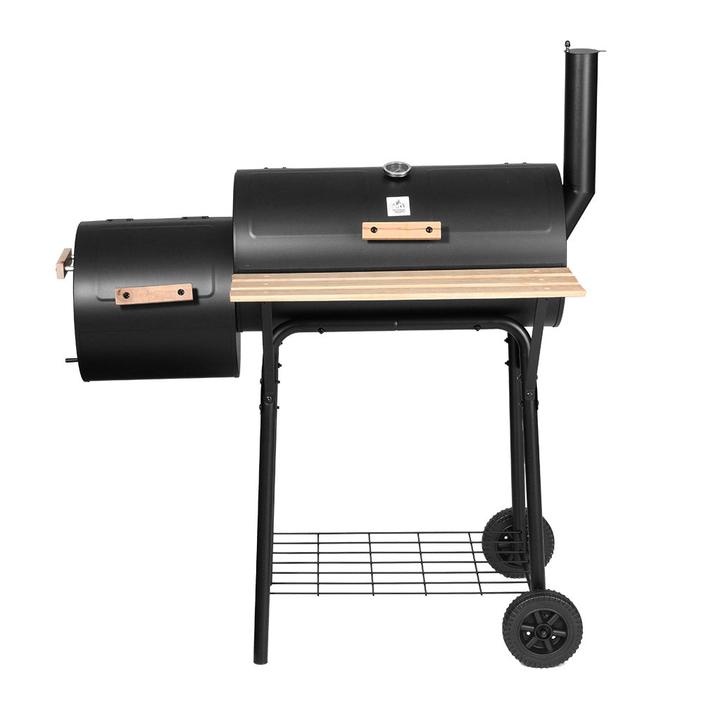 Bbq Grill 2-In-1 Offset Charcoal Smoker