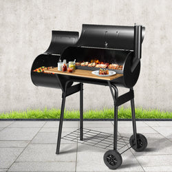 Bbq Grill 2-In-1 Offset Charcoal Smoker