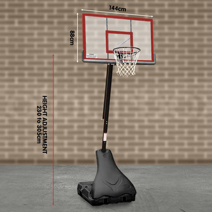 Portable Basketball Ring Stand w/ Adjustable Height Ball Holder