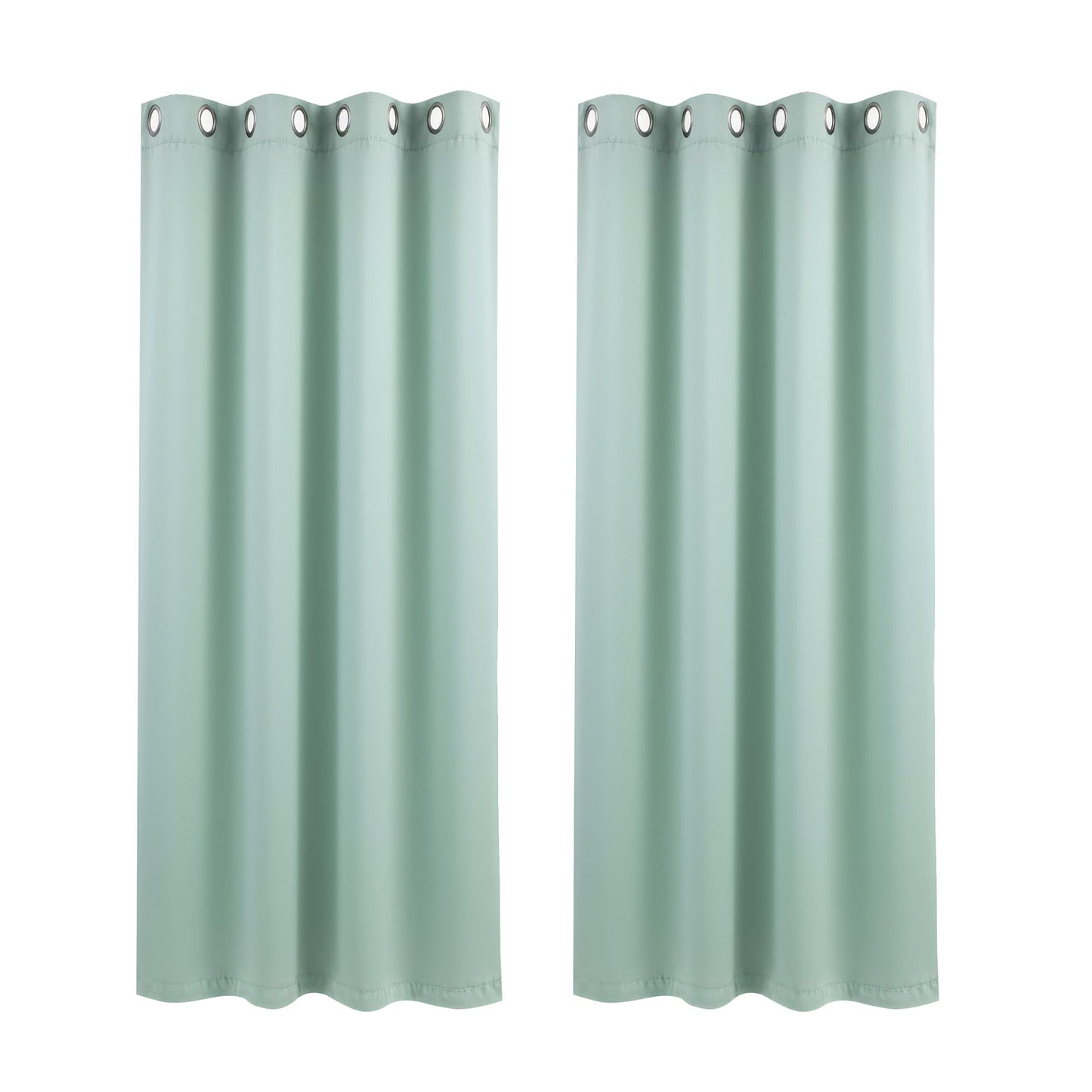 Blockout Curtains Eyelet 132x160cm 2 Panels Green | HomeAndLiving