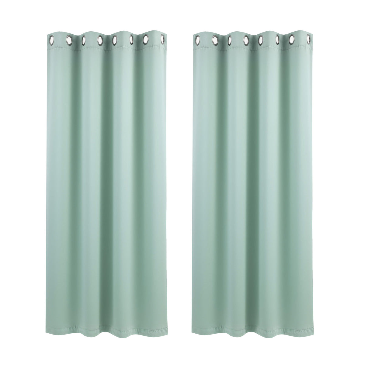 Blockout Curtains Eyelet 132x160cm 2 Panels Green | HomeAndLiving