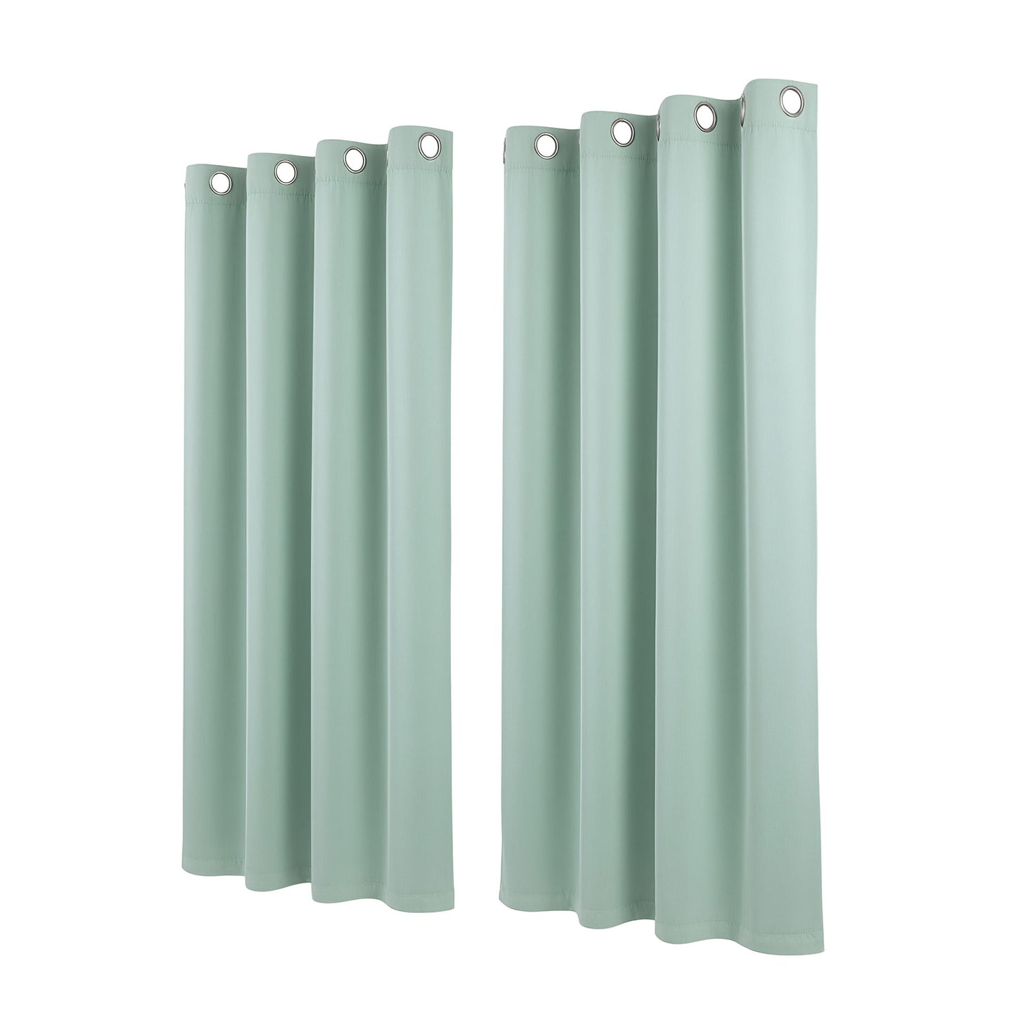 Blockout Curtains Eyelet 132x160cm 2 Panels Green | HomeAndLiving