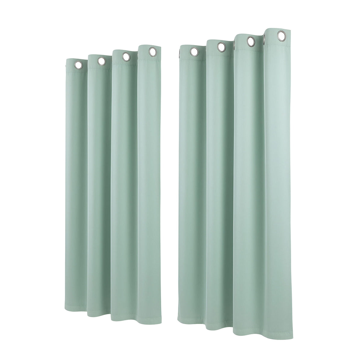 Blockout Curtains Eyelet 132x160cm 2 Panels Green | HomeAndLiving