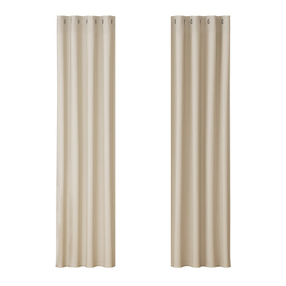 2X Blockout Curtains Eyelet 140X230Cm Beige