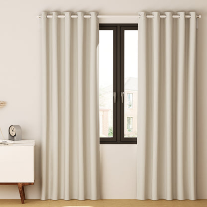 2X Blockout Curtains Eyelet 140X230Cm Beige