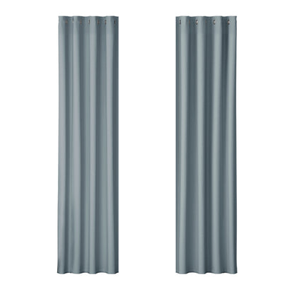 2X Blockout Curtains Eyelet 140x230cm Grey