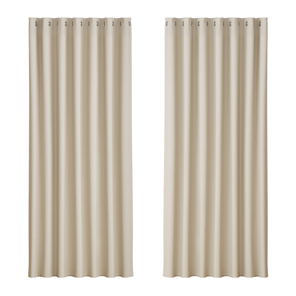 2X Blockout Curtains Blackout Window Curtain Eyelet 240x230cm